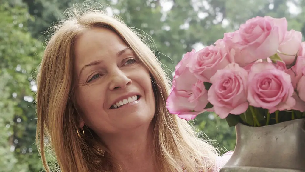 a photo of rachel ashwell with flowers