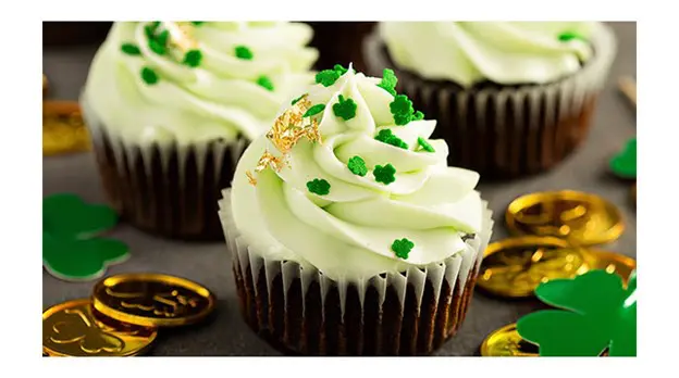 celebrate St. Patrick's Day with St. Patrick's Day celebratory cupcakes