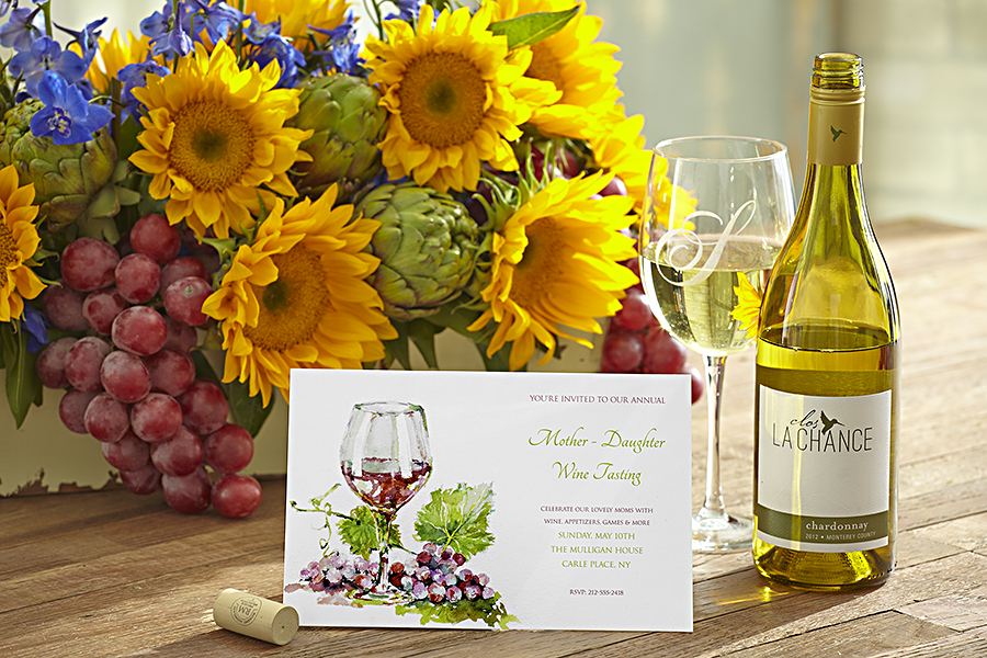 a photo of a mother's day wine tasting: invitation