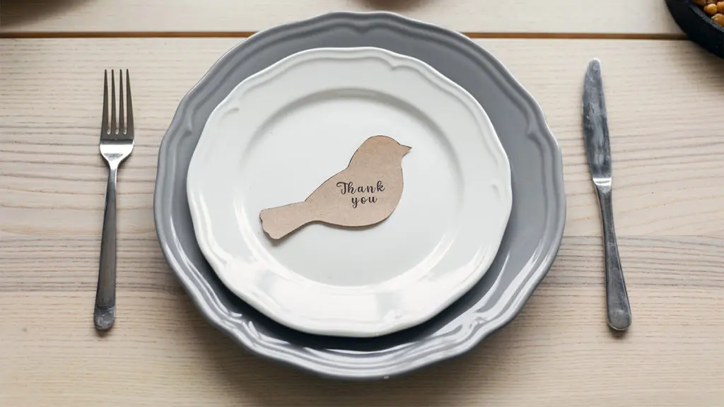 a photo of a thank you gift: plate with thank you message