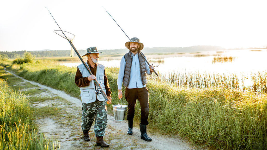 A photo of father's day ideas with father and son on a fishing trip
