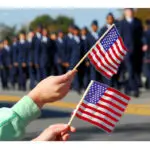 photo of flag waving on memorial day