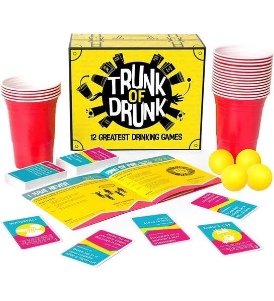 a photo of best gifts for graduation with trunk of drunk game