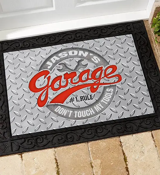 a photo of father's day gift guide with a personalized doormat