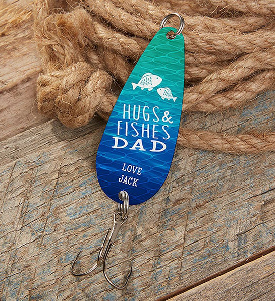a photo of father's day gift guide with personalized fishing lure