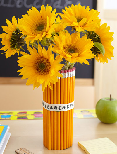 sunflower crafts with diy pencil vase