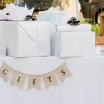 wedding gift etiquette with wedding gifts wrapped on a table