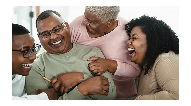 A family celebrates grandparents day.