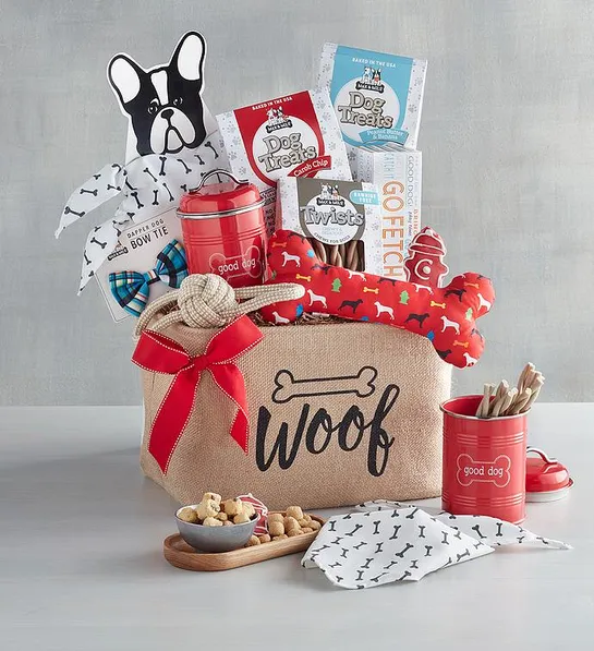 gifts for pets with dog gift basket
