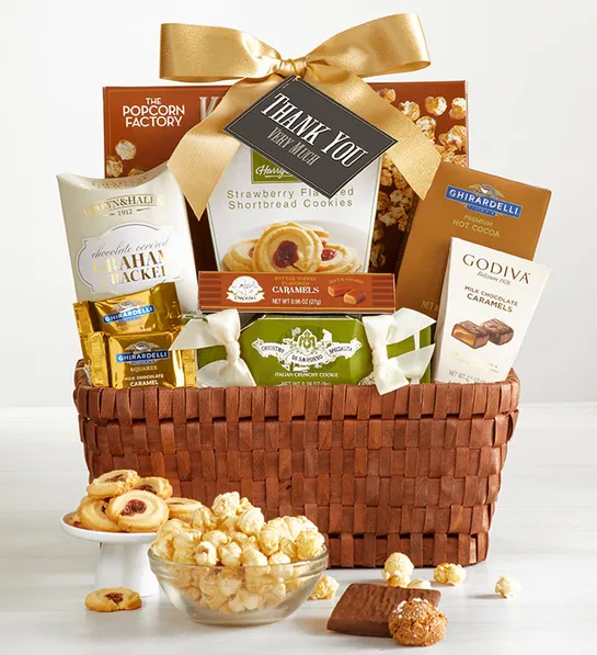 How to say thank you with thank you gift basket