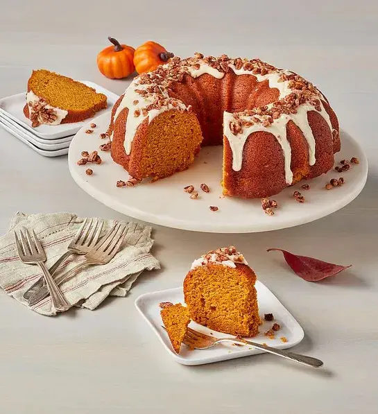 pumpkin spice with pumpkin bundt cake