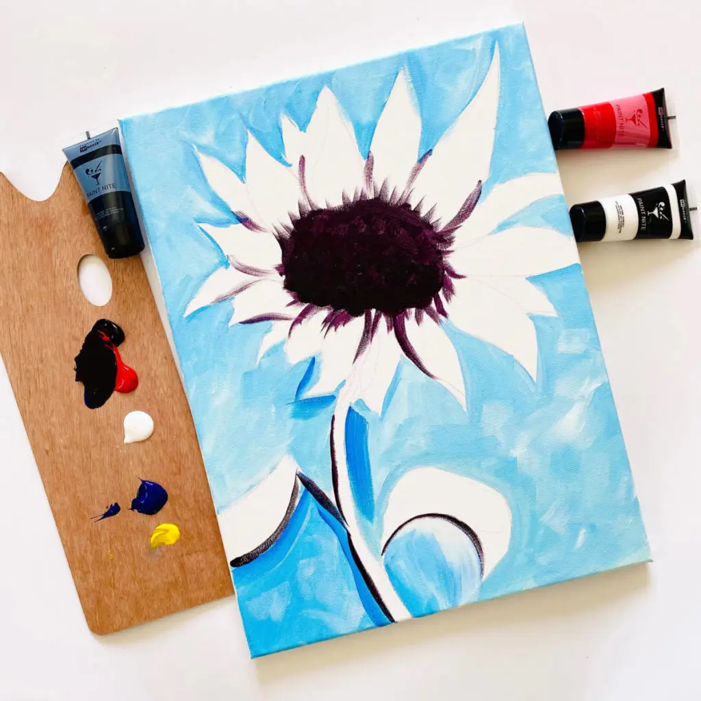 how to paint a flower with step 2