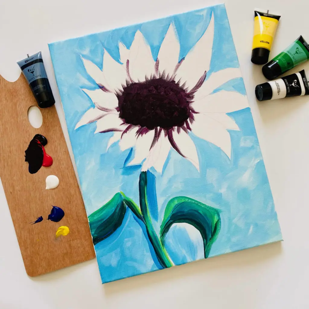 how to paint a flower with step 3