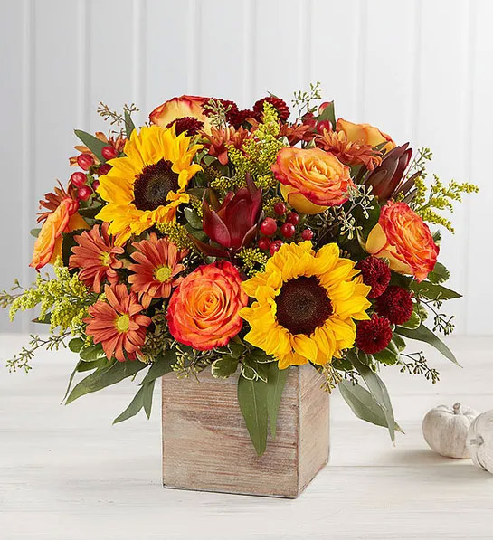 thanksgiving host gift ideas with Harvest Glow Bouquet