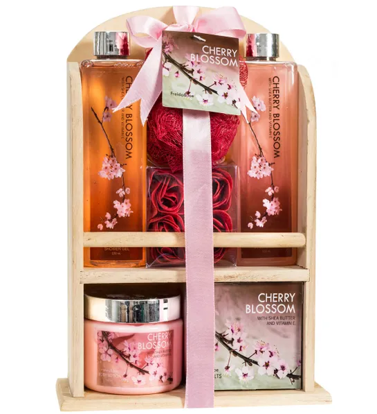 Set de regalo de spa con flores de cerezo
