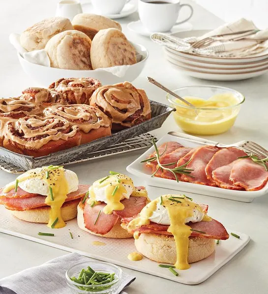 gifts for new parents with Eggs Benedict Brunch