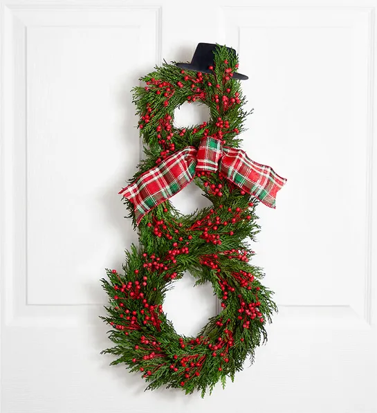Jolly Snowman Preserved Wreath