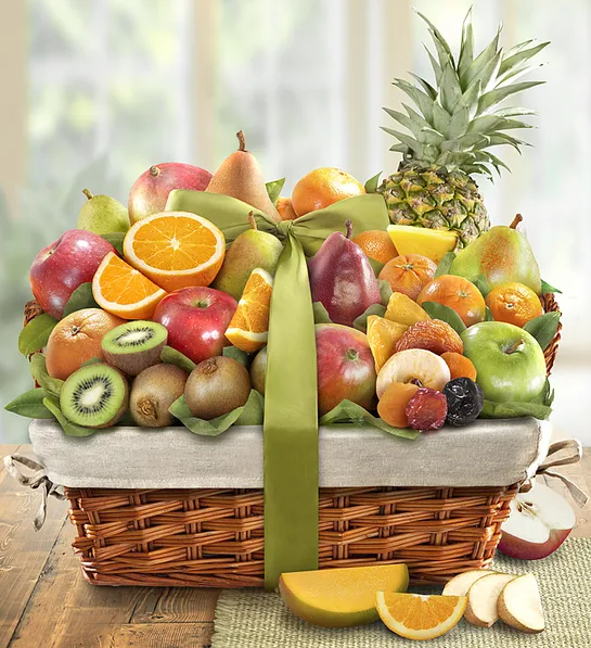gifts for new parents with Premier Orchard Fruit Gift Basket