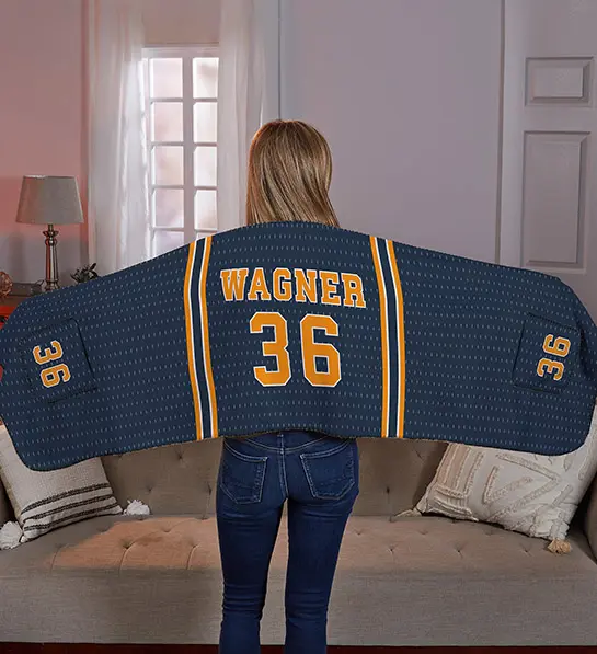 birthday gift ideas for mom with Sports Jersey Personalized Cuddle Wrap
