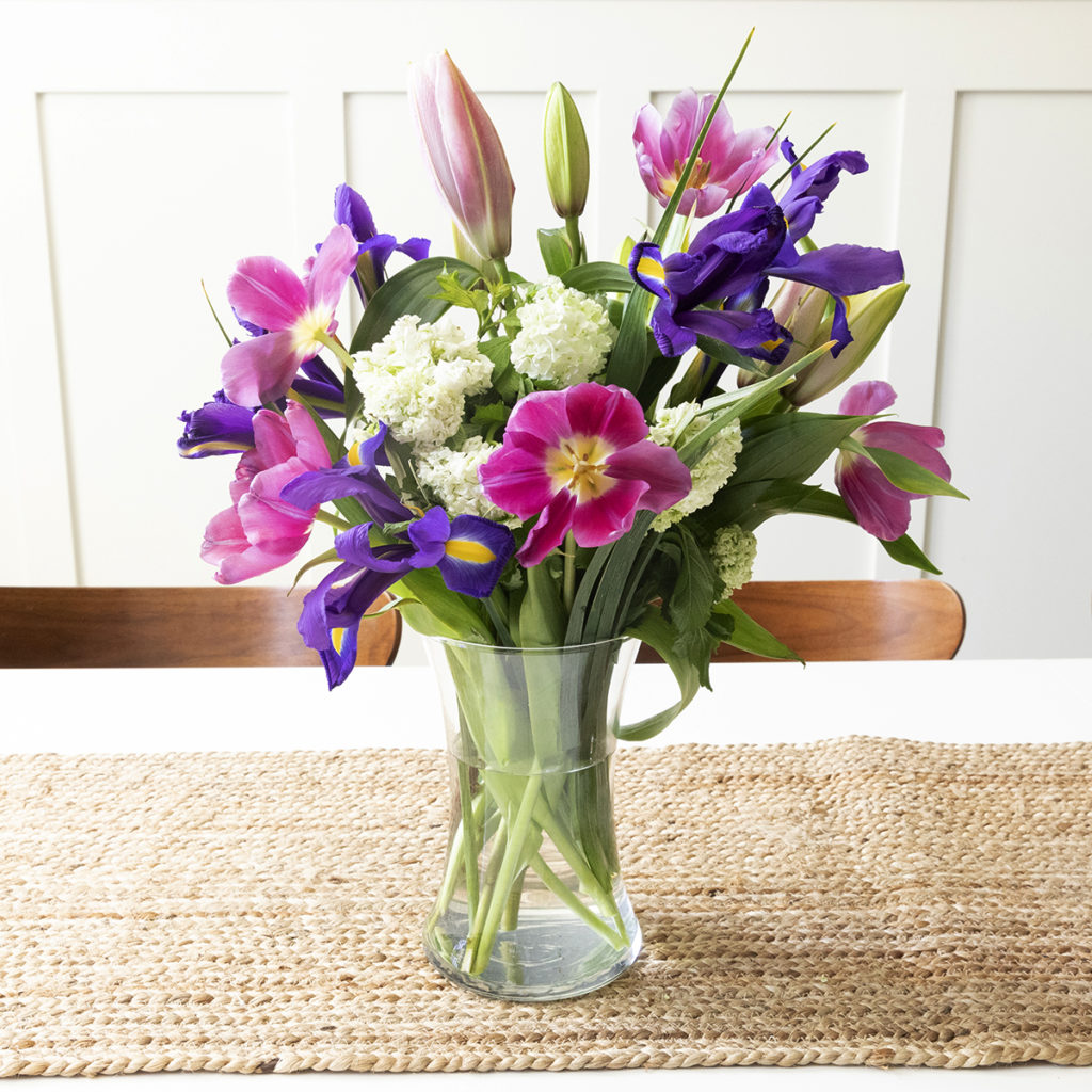 flower bouquet with flowers in a vase