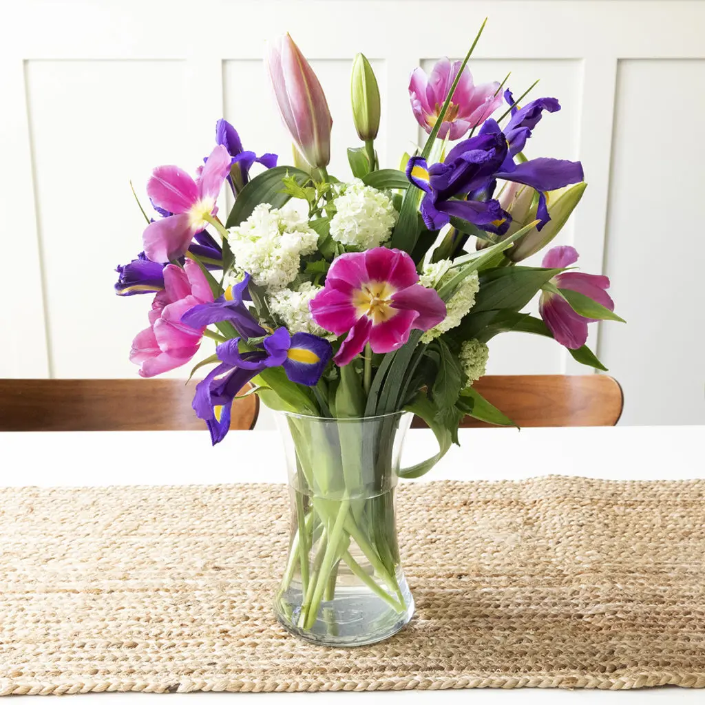 flower bouquet with flowers in a vase