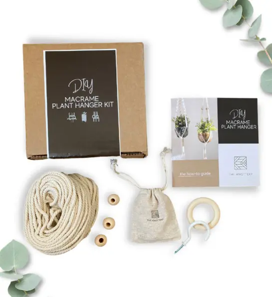 white elephant gift ideas with DIY Macrame Plant Hanger Kit