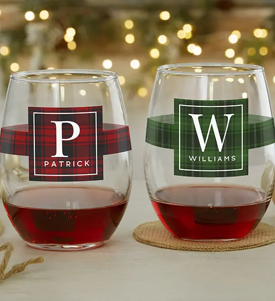 white elephant gift ideas with Personalized Wine Glass Collection