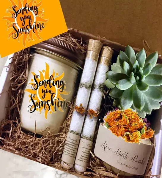 white elephant gift ideas with Sending Sunshine Spa Gift