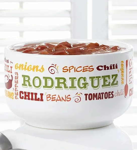 white elephant gift ideas with personalized chili bowl