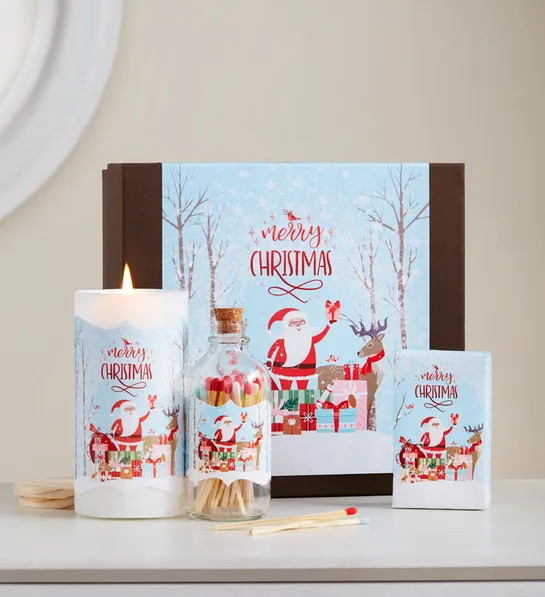 Regalos de Navidad debajo con set de regalo de velas de Navidad