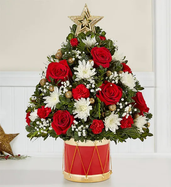 modernas flores y coronas navideñas con Holiday Flower Tree® Musical Merriment