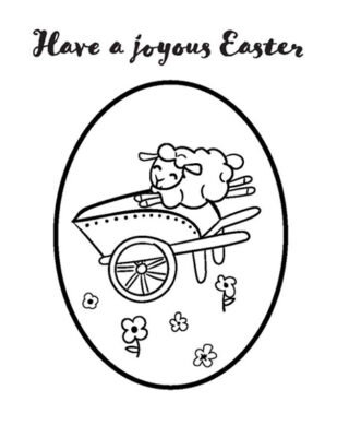 Flowers Easter Printable Coloring Card