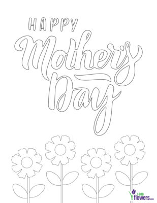 Flowers Mothers Day Printable Coloring Page