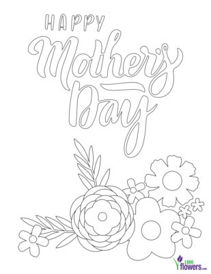Flowers Mothers Day Printable Coloring Page