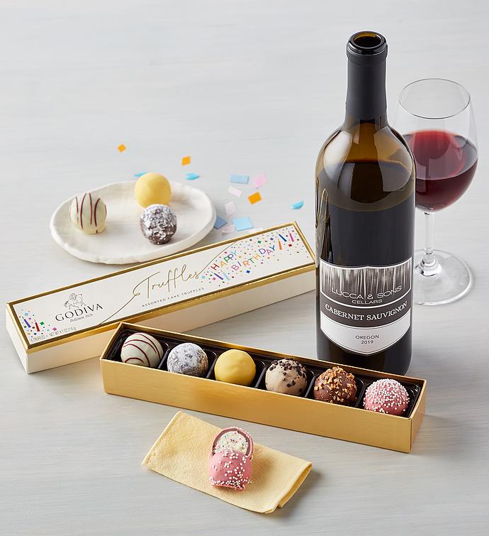 Godiva Birthday Truffles with Wine