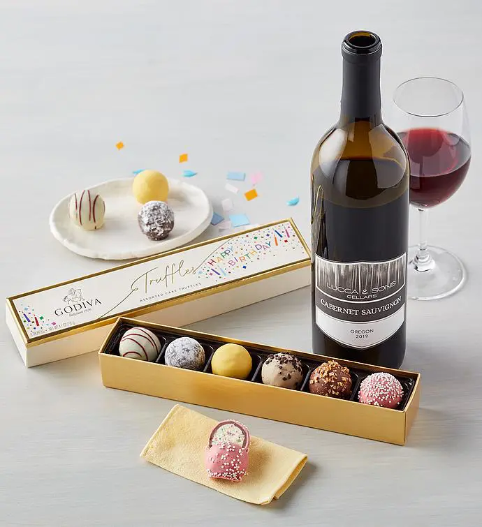 Godiva Birthday Truffles with Wine