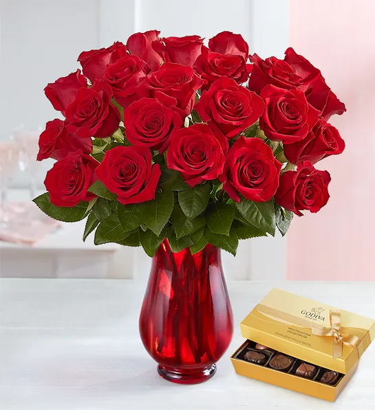 valentines day gift ideas with Two Dozen Red Roses