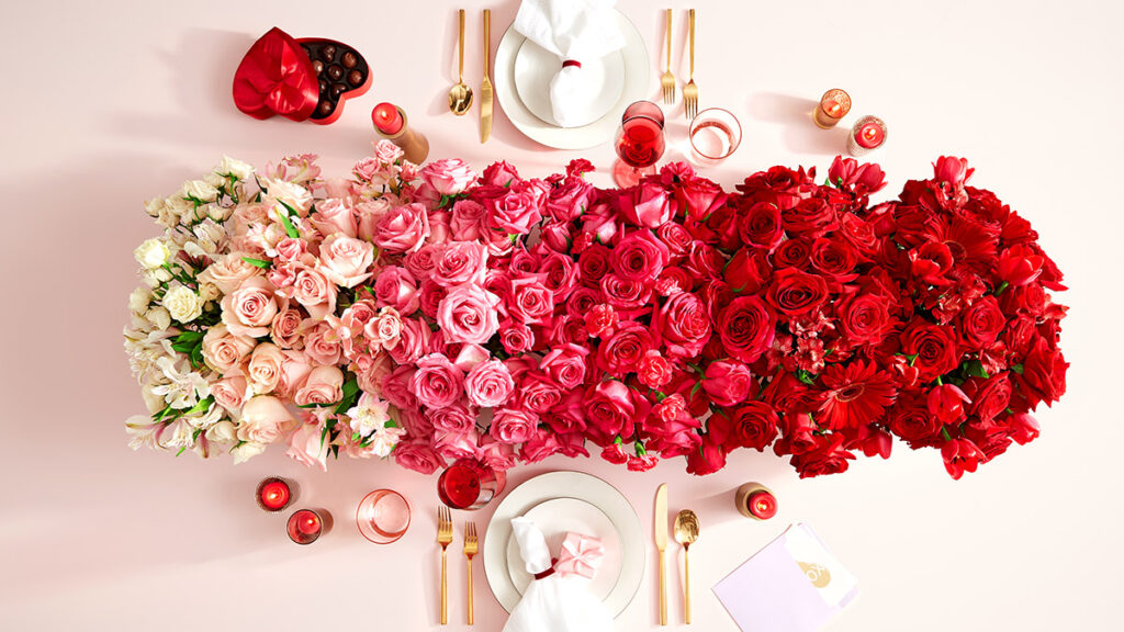 Valentines Day party with place setting