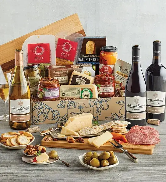 birthday gifts for men with Antipasto Assortment with Wine