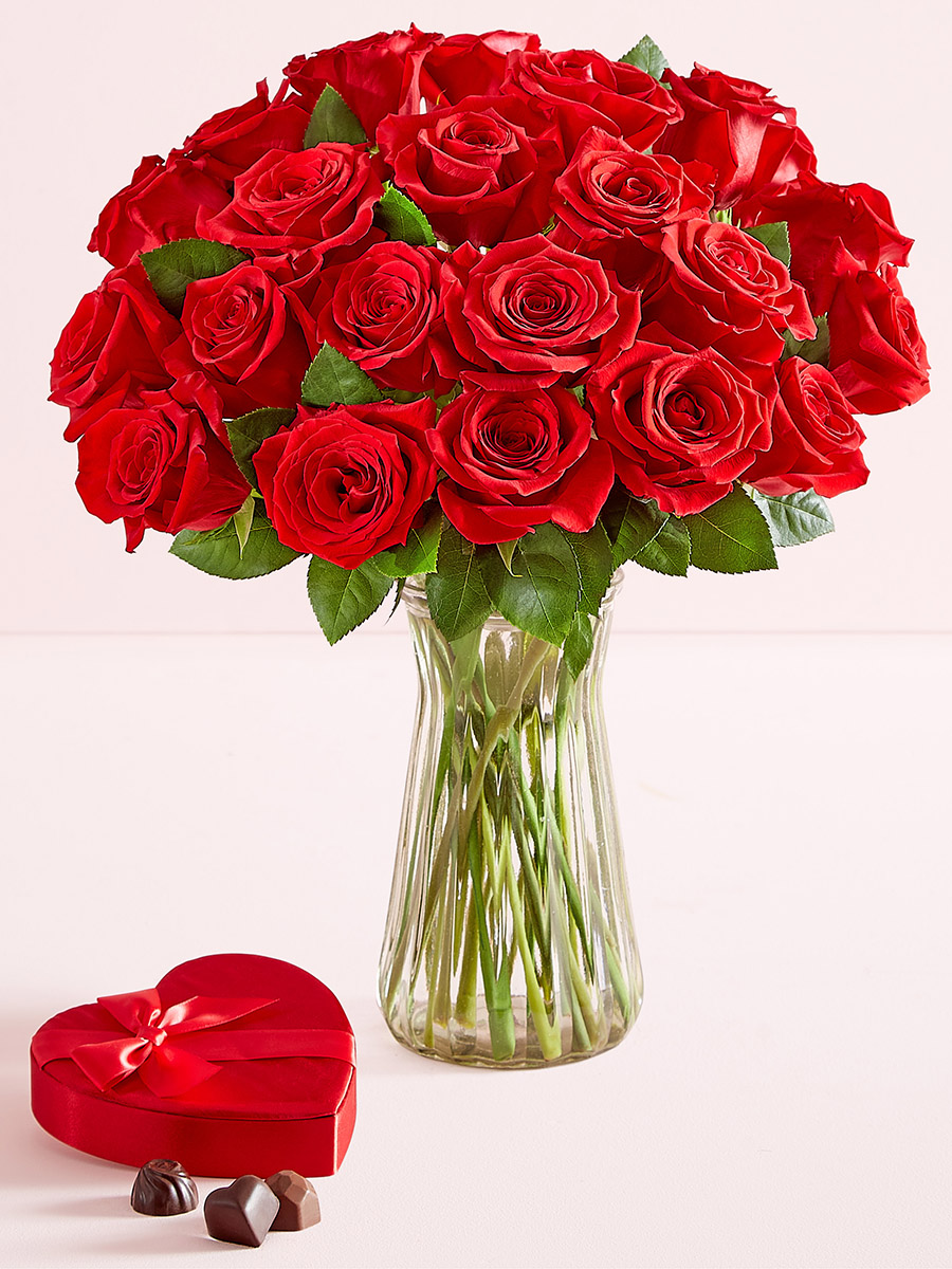 Cuento de San Valentin con flores y chocolate