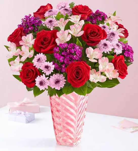 long distance valentine with sweetheart romance bouquet