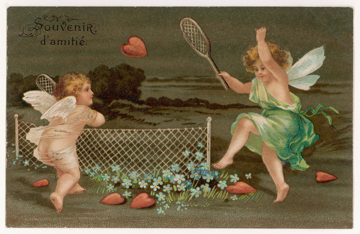 valentines day history with card of cupid