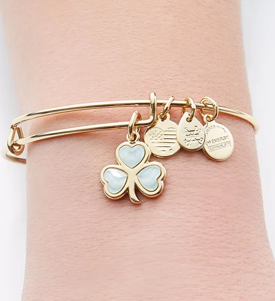 Alex Ani Crystal Shamrock Bangle