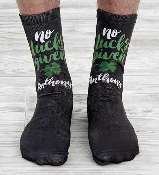 These Are My Lucky Socks Personalized St. Patricks Day Adult Socks