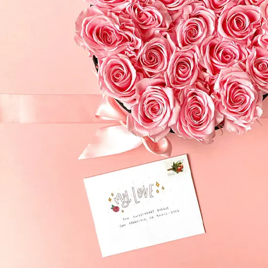how to write a love letter with Magnificent roses with Punkpost card