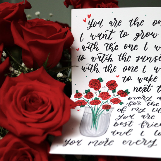 how to write a love letter with Punkpost Valentine's Day love note