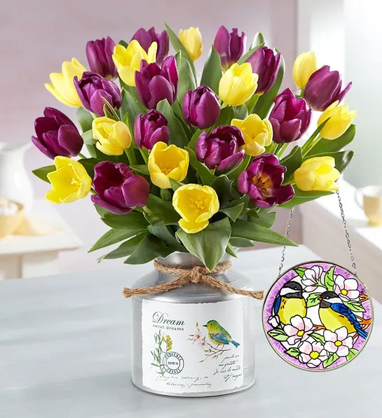 birthday gifts for aries with Spring Passion Tulip Bouquet