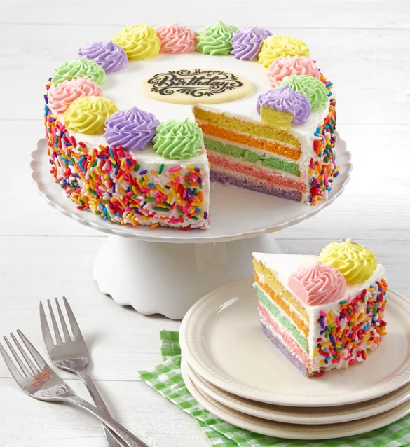 birthday traditions with happy birthday rainbow cake