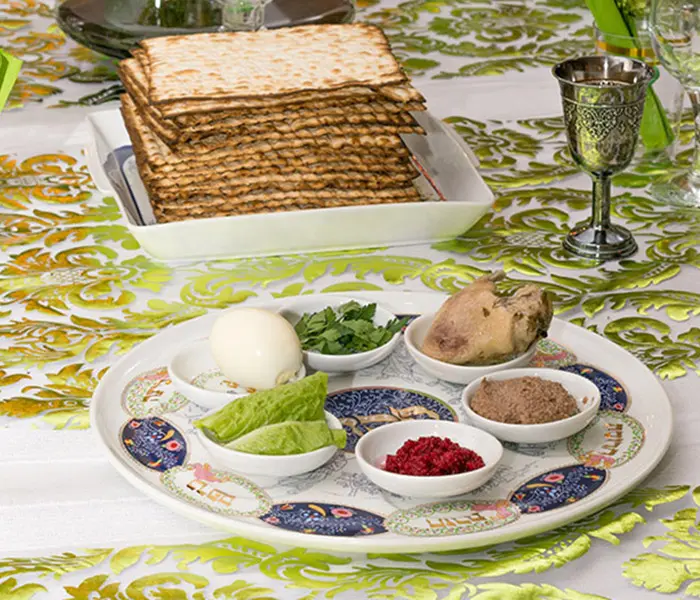 passover gifts with seder table