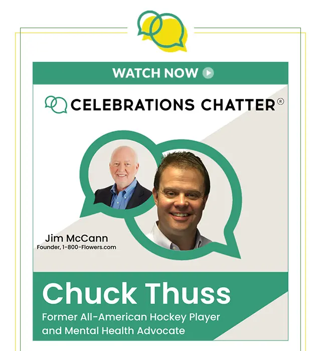 Celebrations Chatter graphic for Chuck Thuss on mental health awareness